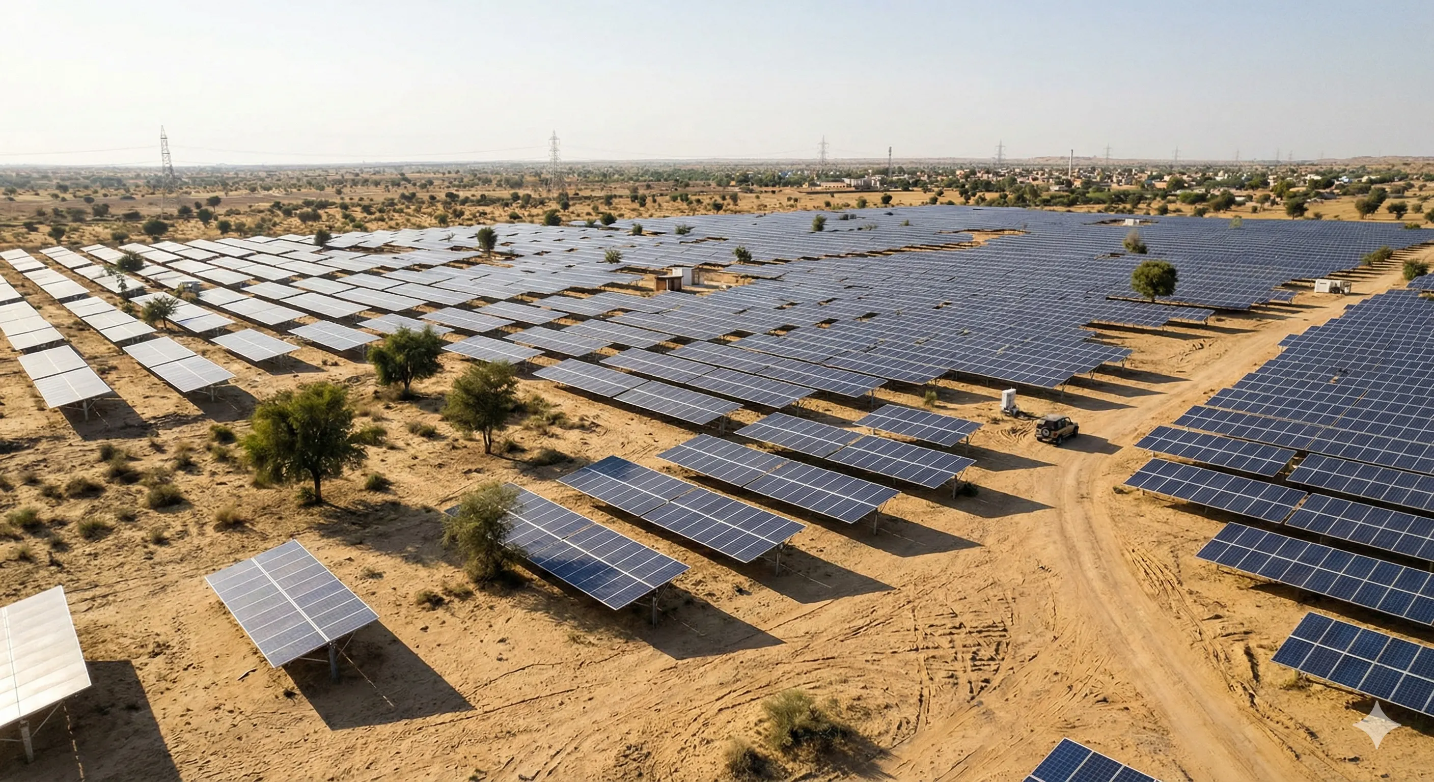 500 kW ground-mounted industrial solar plant in Bikaner, Rajasthan