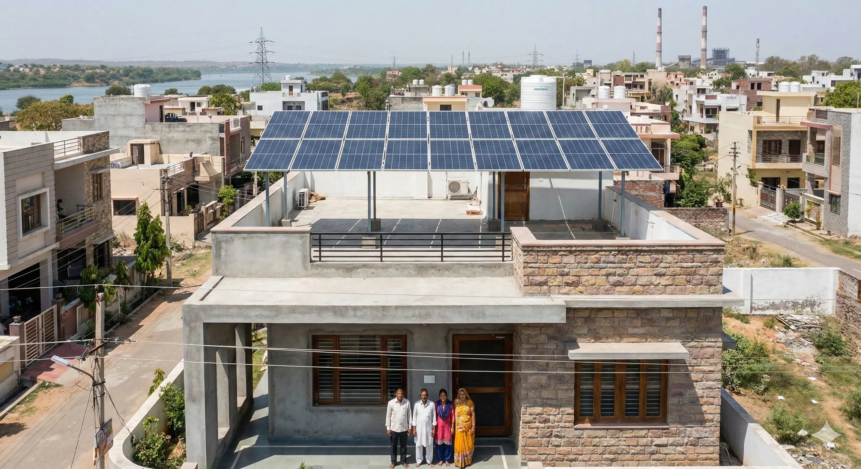 3 kW residential solar panel installation in Kota, Rajasthan