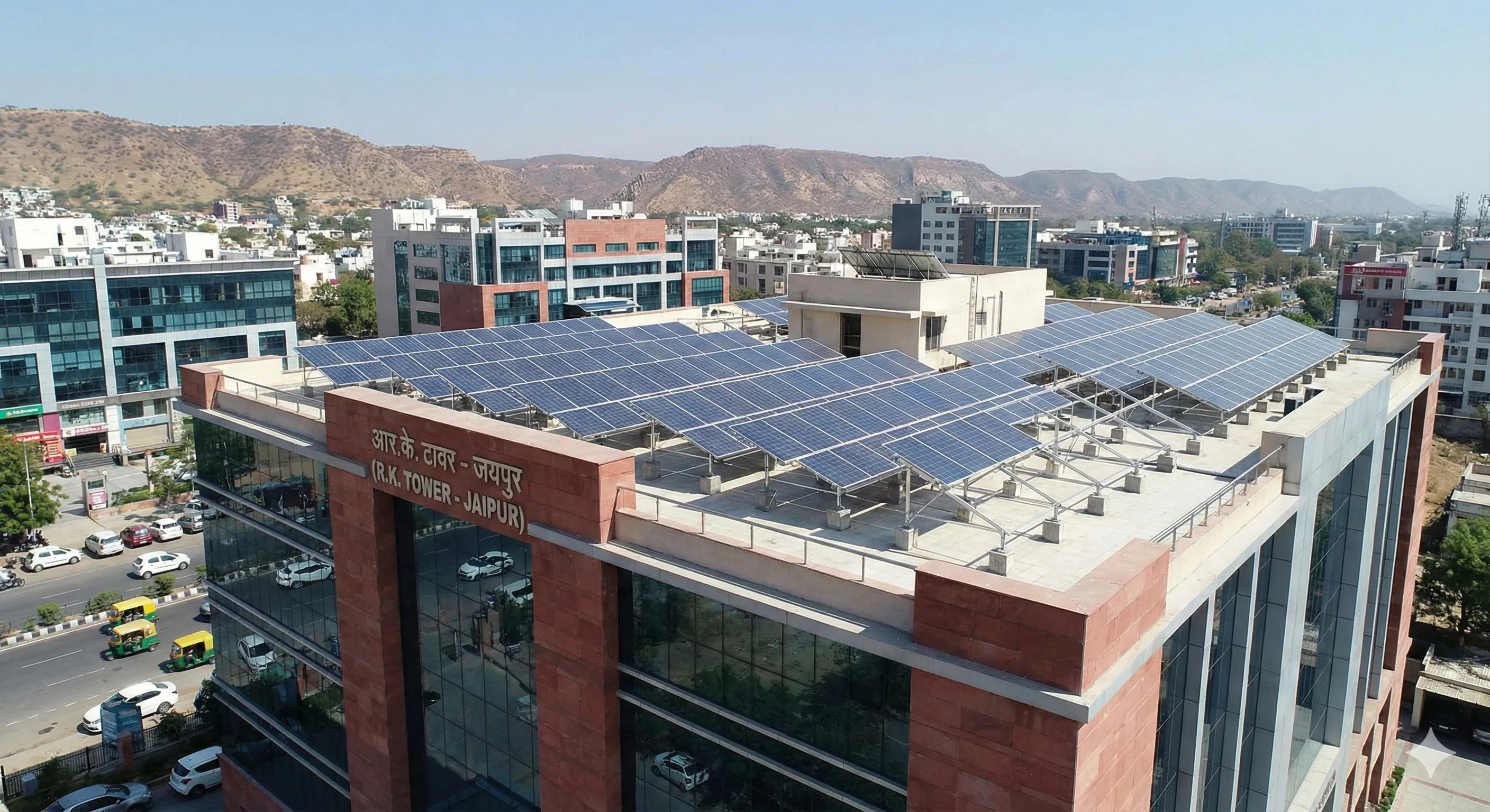 75 kW commercial solar installation on office complex in Jaipur